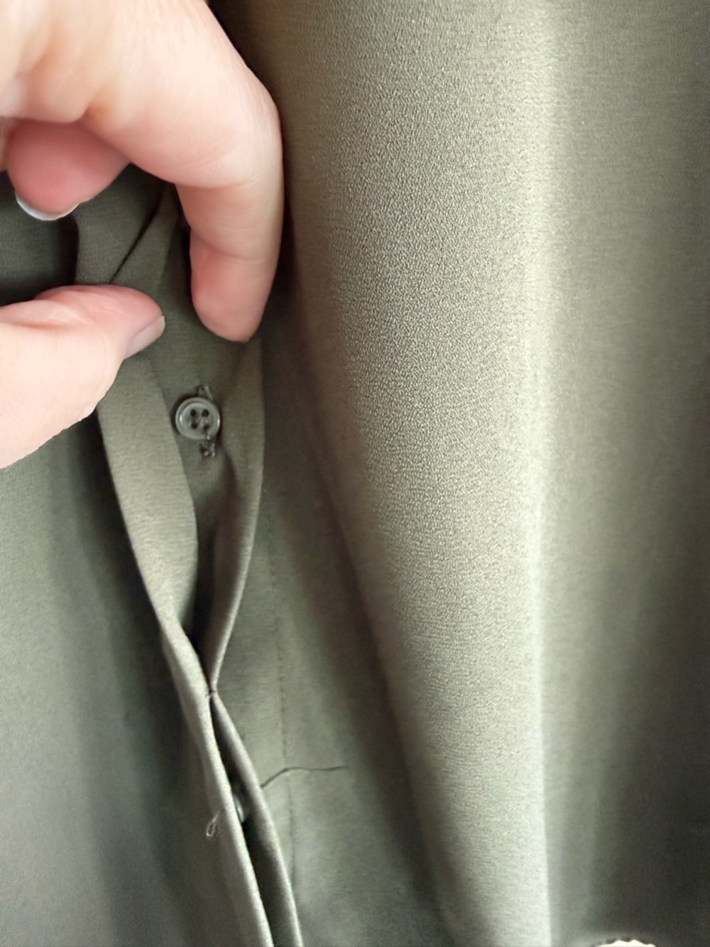 Mossimo Supply Co. Olive Green Shirt with Collar - Picture 5 of 7